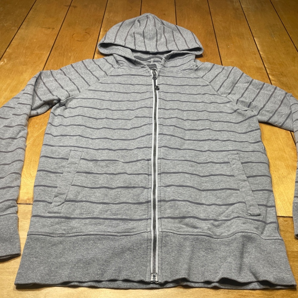 Lululemon Gray Stripe Rollin With My Omies Hoodie Sweatshirt Size XL